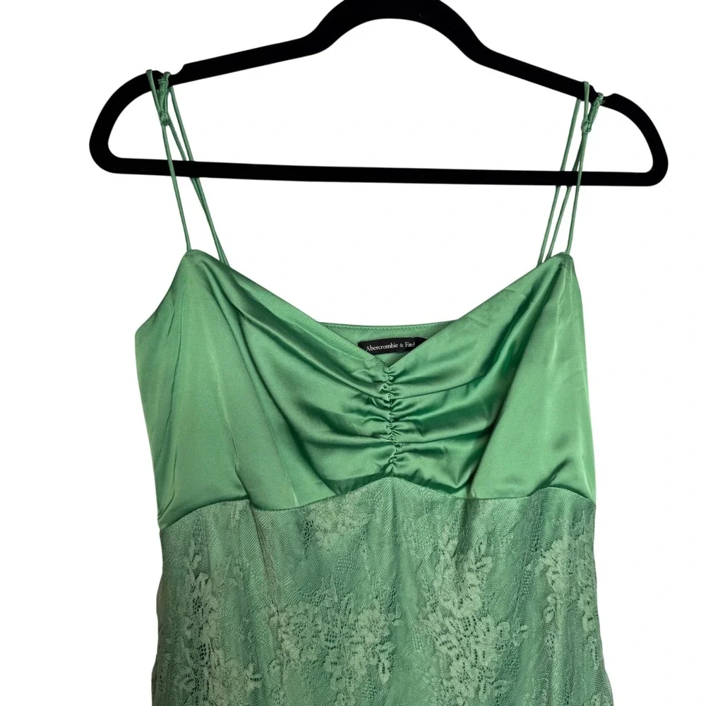 Abercrombie & Fitch Julia Green Slip Lace Maxi Cottagecore Dress Wedding Guest